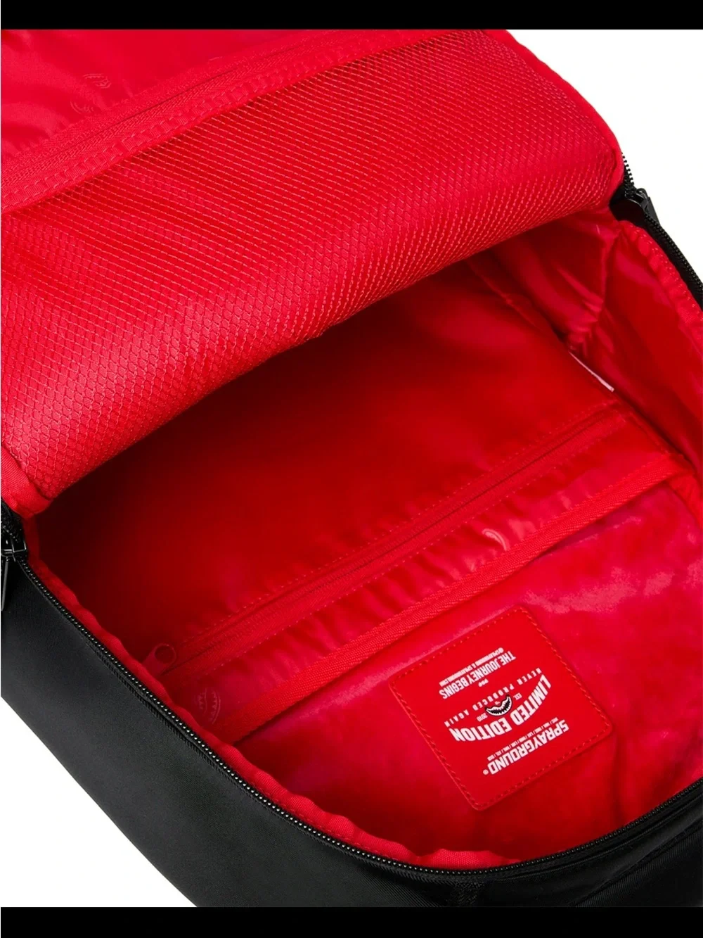 Sprayground Black Shark-Mouth Backpack with Gray Graphic